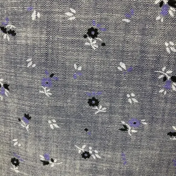 Nwot DIESEL Shirt M Grey Floral Blue-Snaps Logo Pocket Long-Sleeve Cotton“Sermon